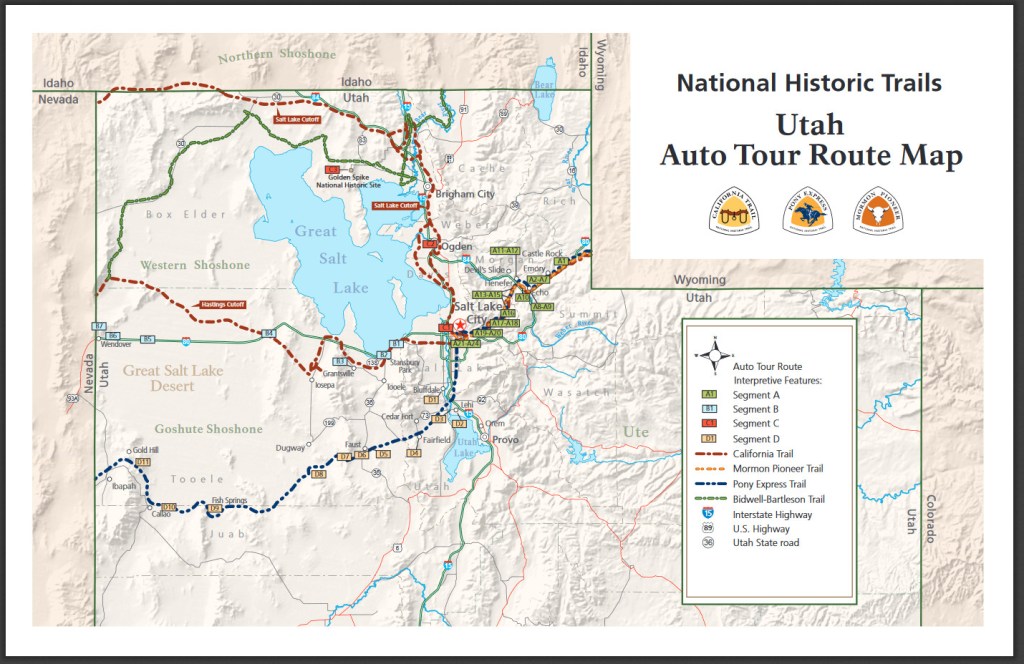 National Historic Trails map of Utah